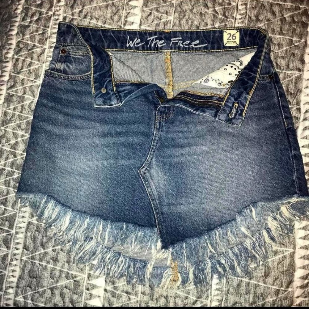 Free People A-Line Denim Skirt